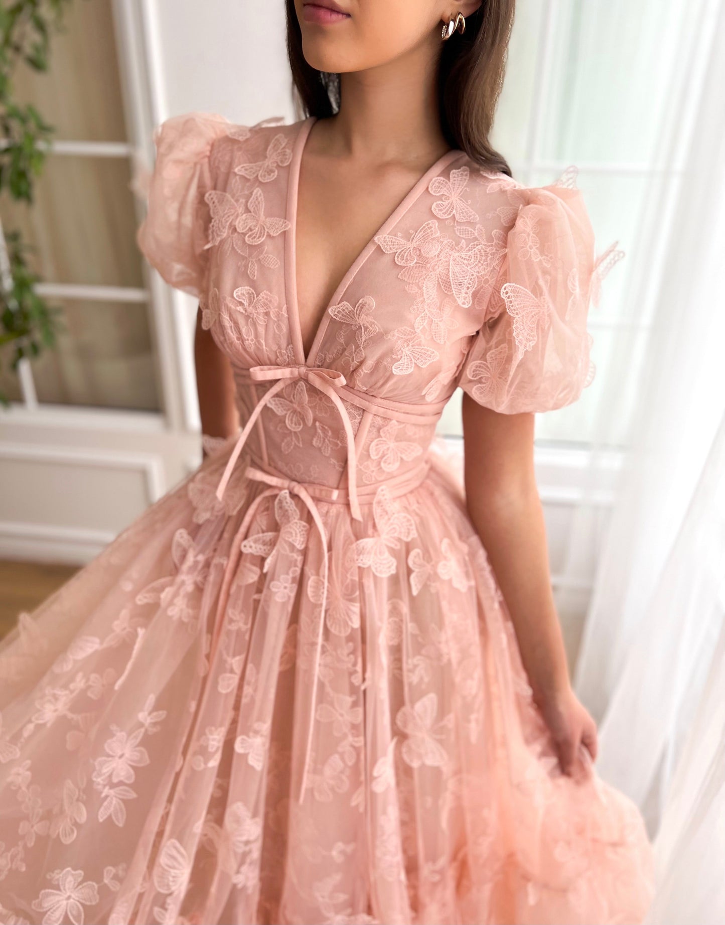 Rosette Papillon Midi Dress