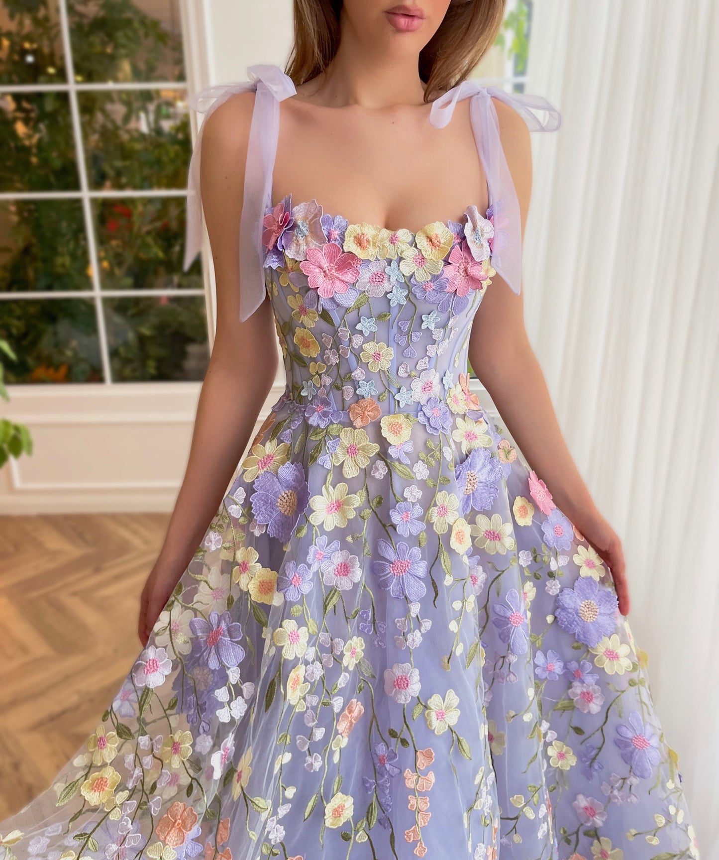 Lavender Bloom Midi Dress