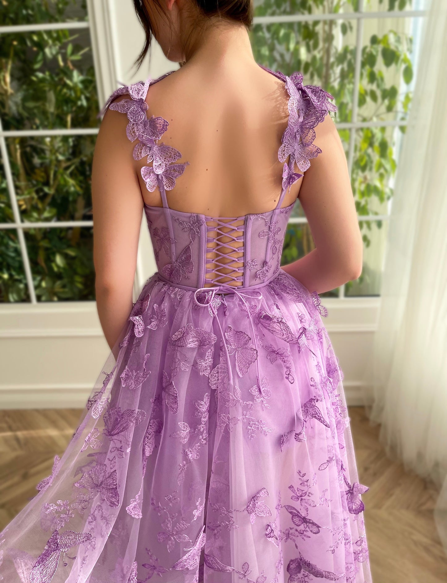 Whimsical Flutter Midi Gown