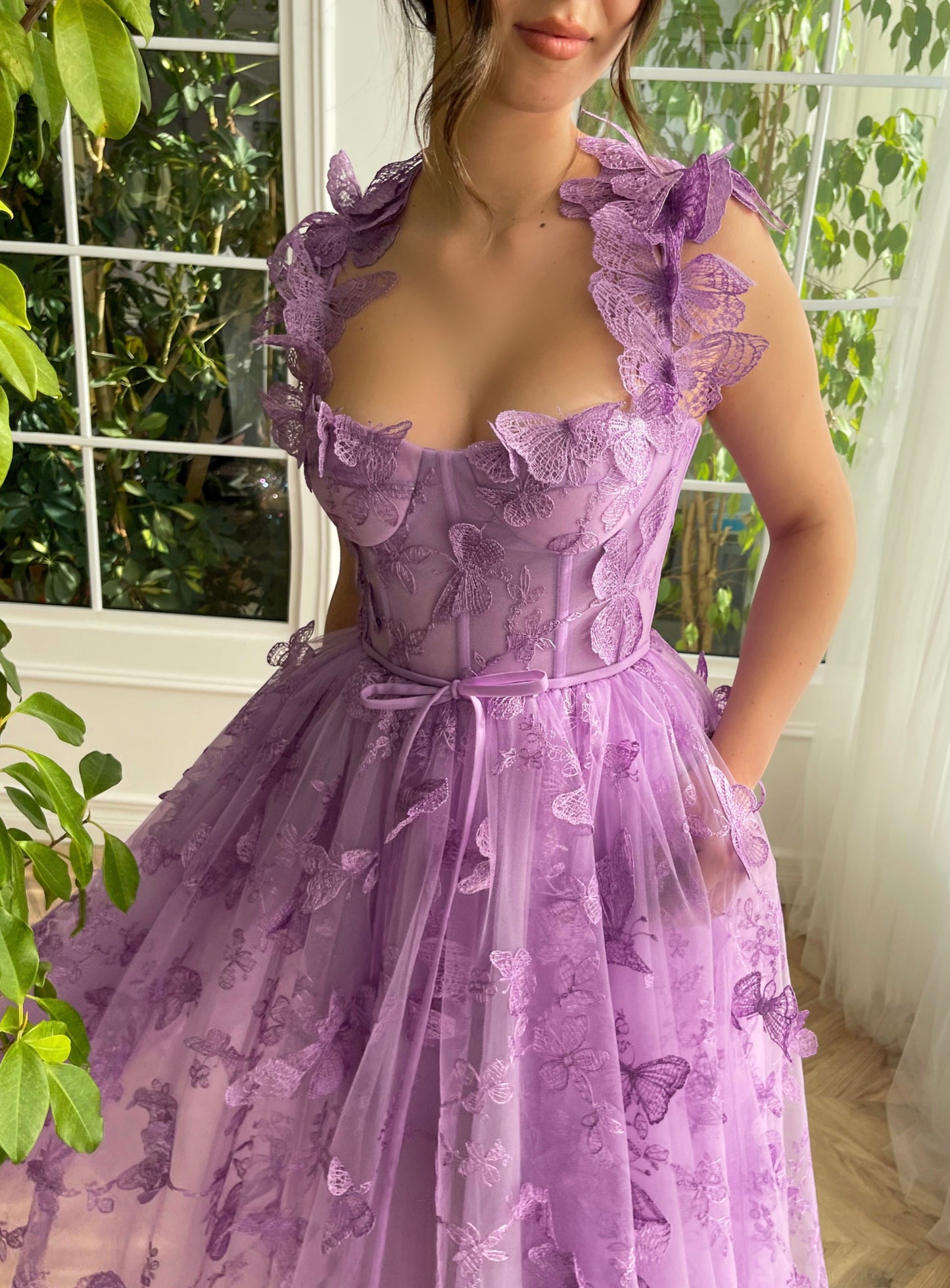Whimsical Flutter Midi Gown