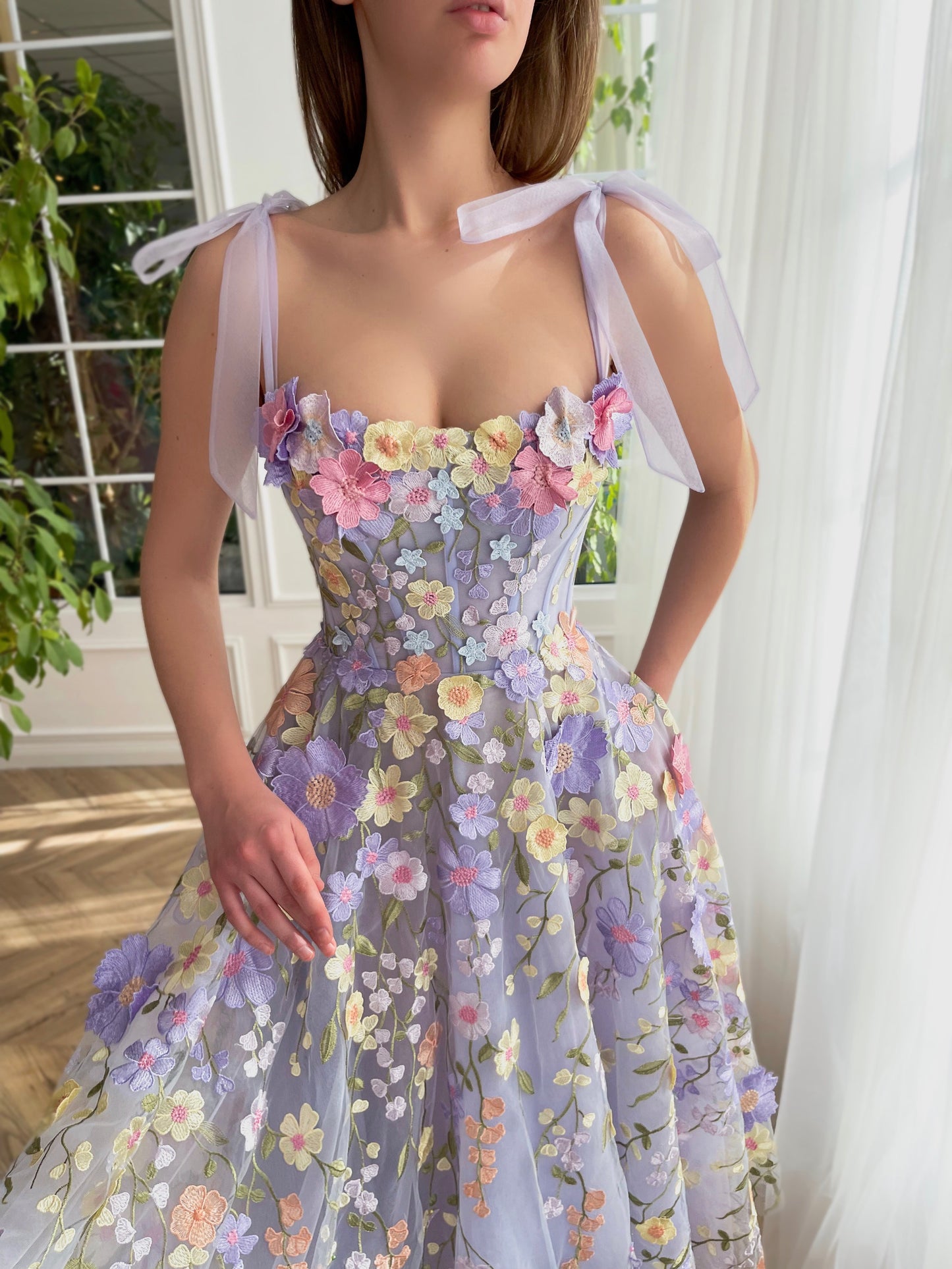 Lavender Bloom Midi Dress