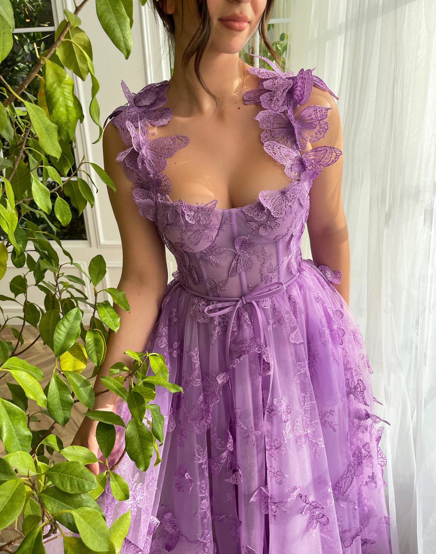 Whimsical Flutter Midi Gown