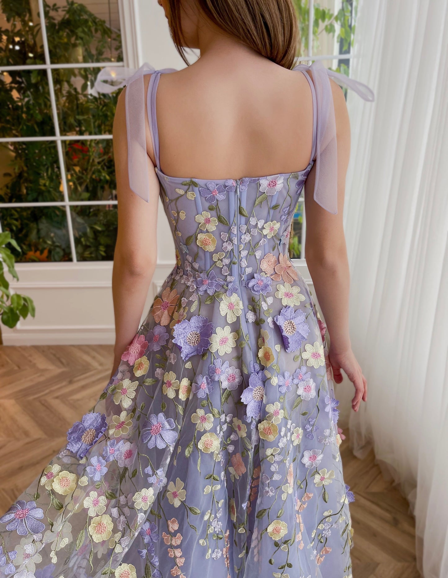 Lavender Bloom Midi Dress
