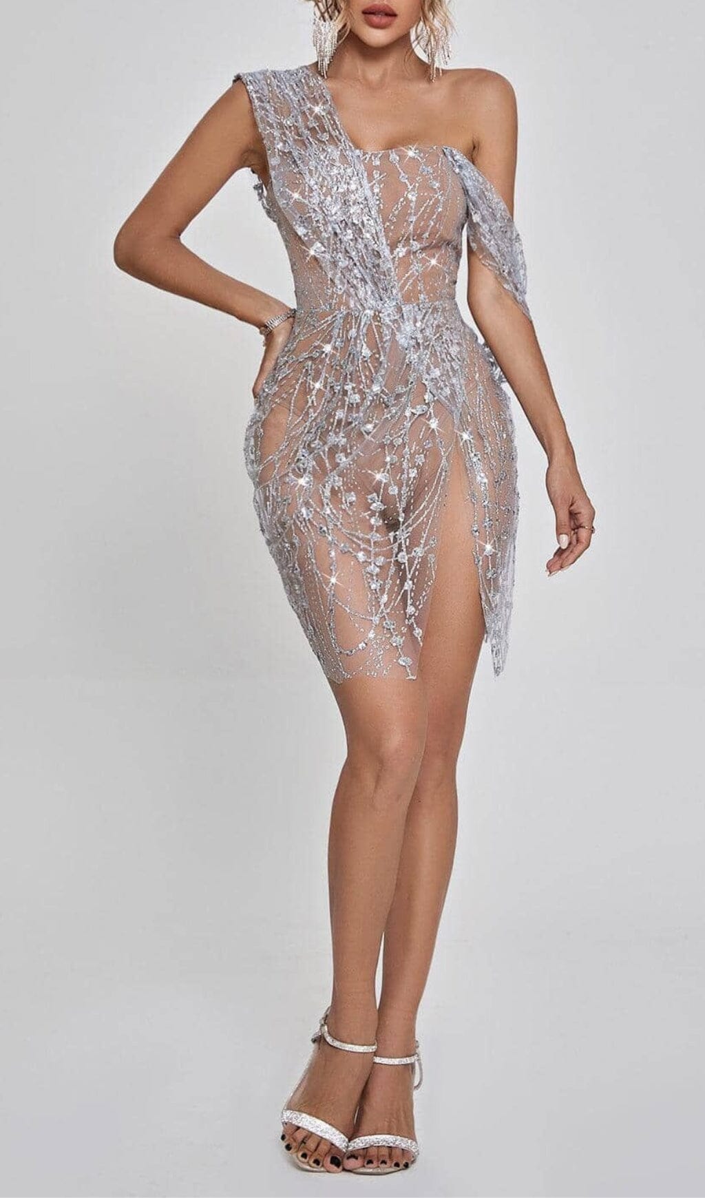 Bailee Split Sequin Mini Dress