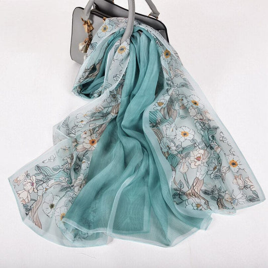 100% Silk Chiffon Scarf - Available in a variety of colours | 175 x 65 cm (69 x 26 inches)