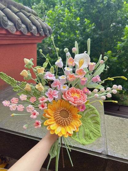 November' Birth month Bouquet Crochet Flowers Sunflower