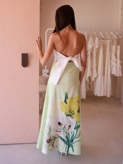 By Nicola Wavy Strapless Maxi Dress in Fiori