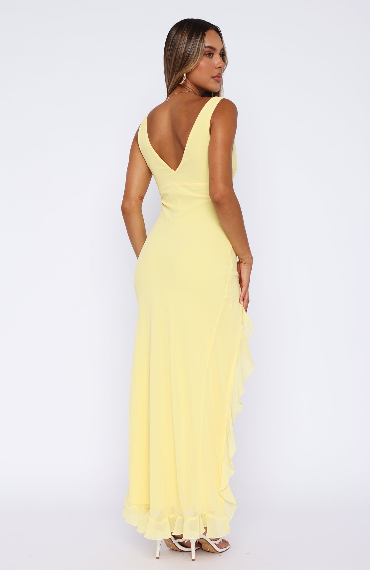 Tell Me Everything Maxi Dress Lemon