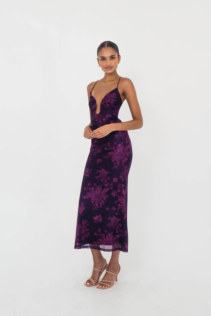 Ethereal Midi Dress - Grape