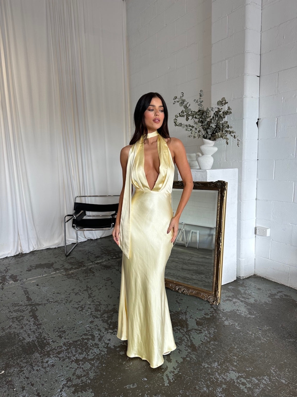 MILAN DRESS - YELLOW SATIN