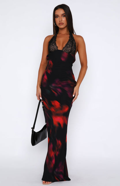 Beyond The Stars Maxi Dress Sangria Floral