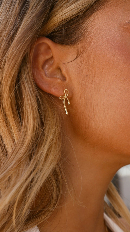 Velika Bow Earrings - Gold