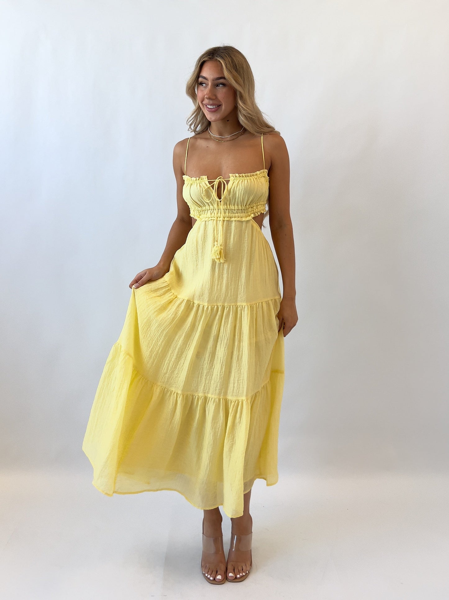 Rochelle Midi Dress - Lemon