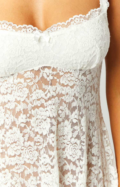 All Mine White Lace Mini Dress