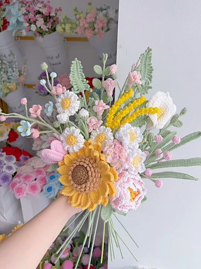 April Birth month Bouquet-yellow+pink+white