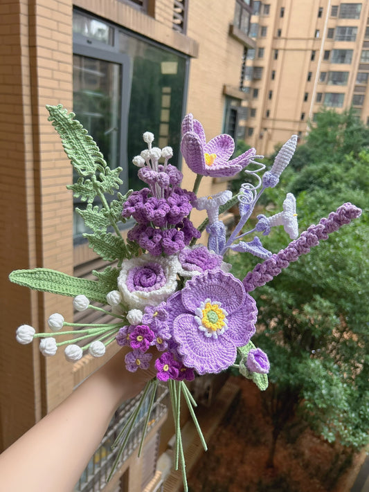 Apugust Birth month Bouquet-purple