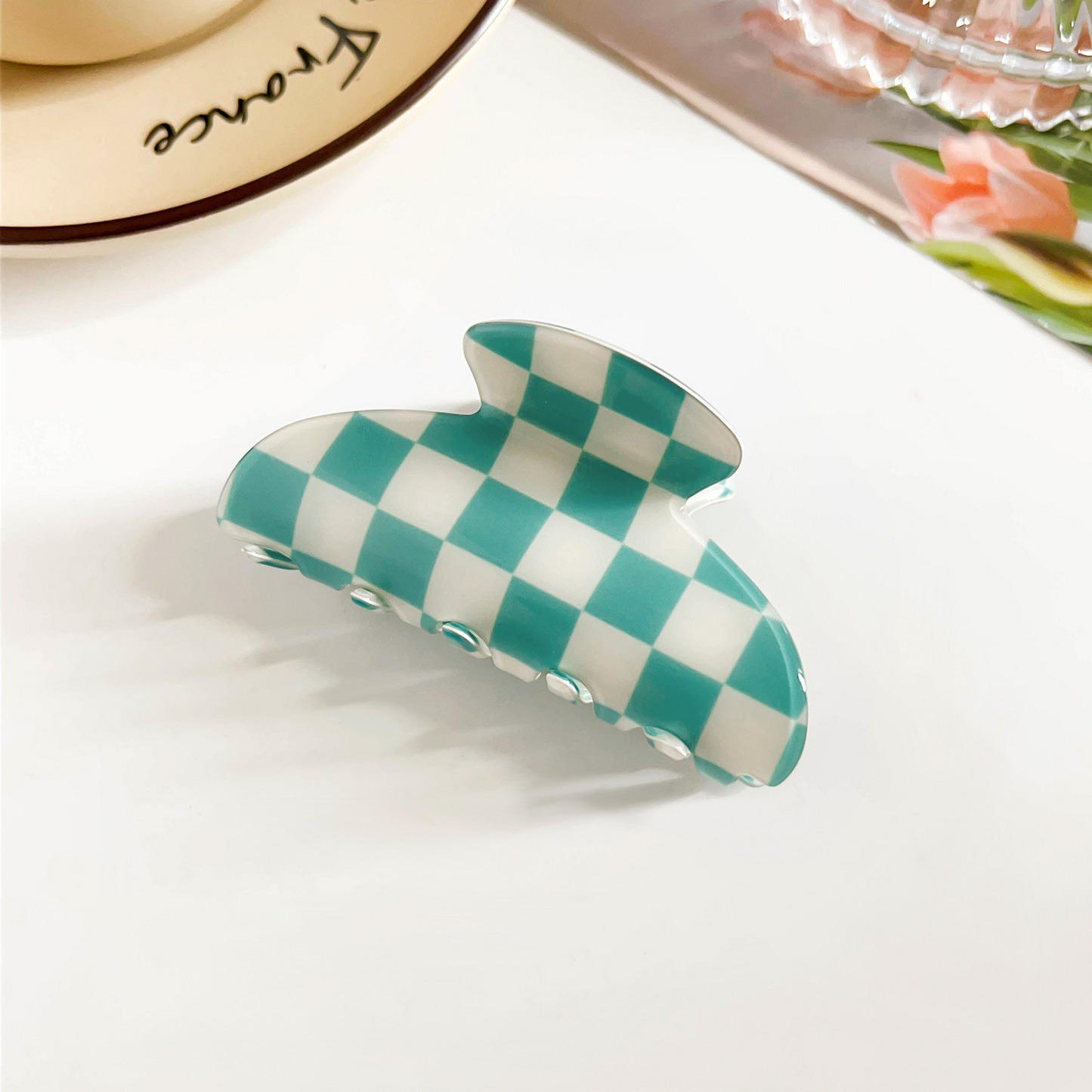 Checkerboard Hair Claw Clip