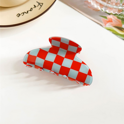 Checkerboard Hair Claw Clip