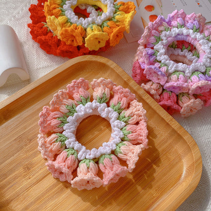 Handmade Crochet Flower Hair Scrunchie