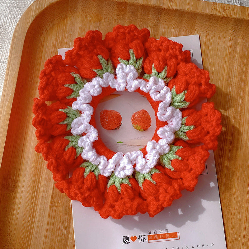 Handmade Crochet Flower Hair Scrunchie