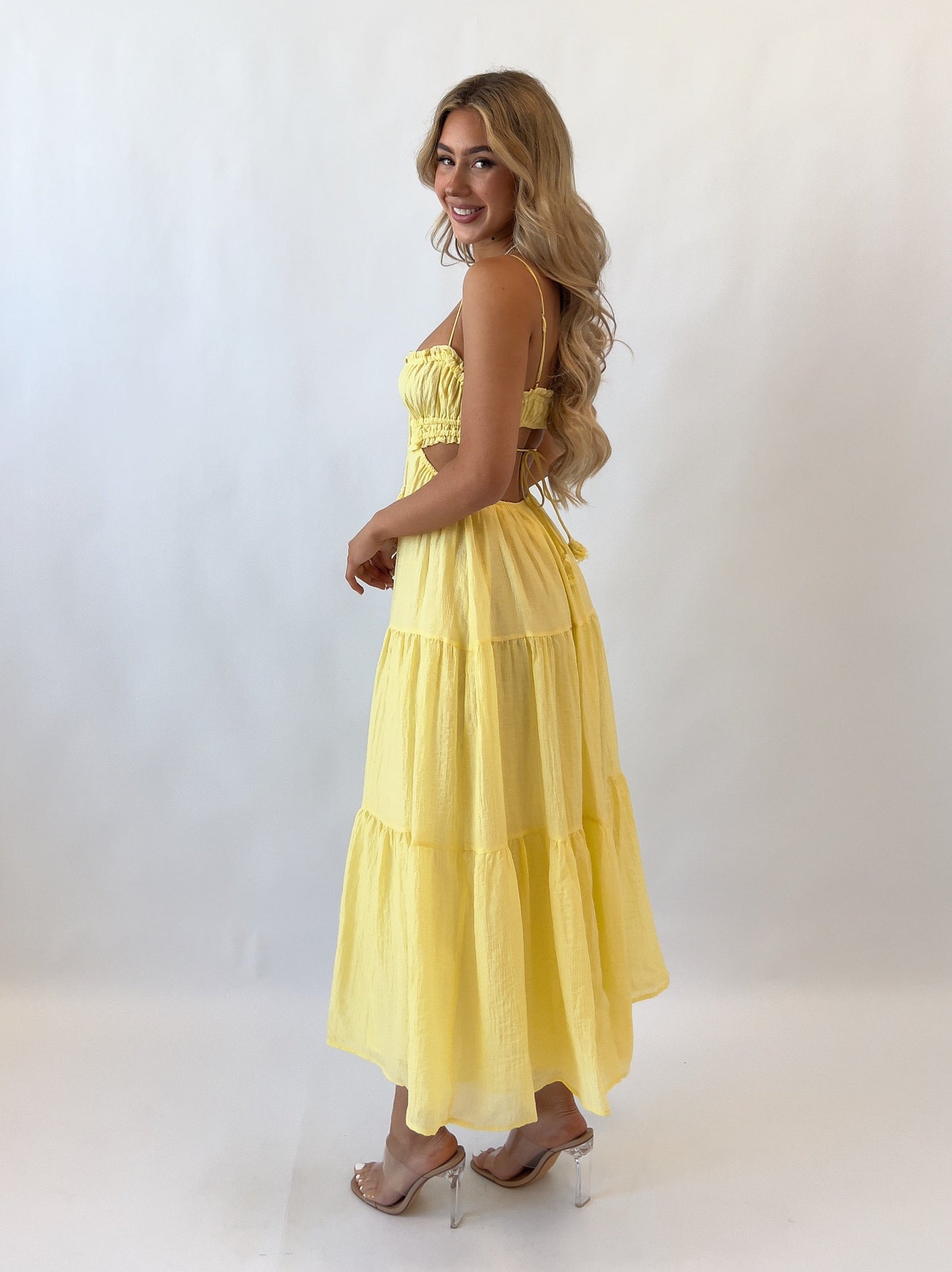 Rochelle Midi Dress - Lemon