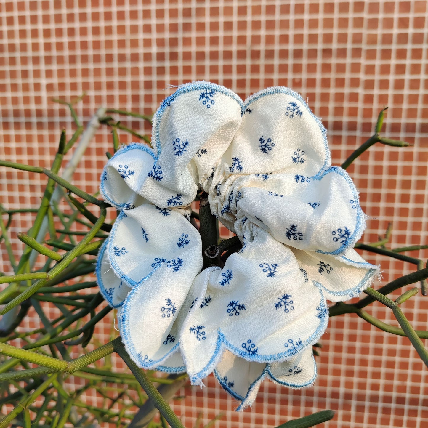 Floral Ruffle Scrunchie