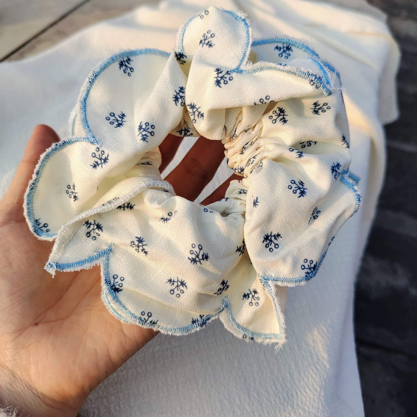 Floral Ruffle Scrunchie