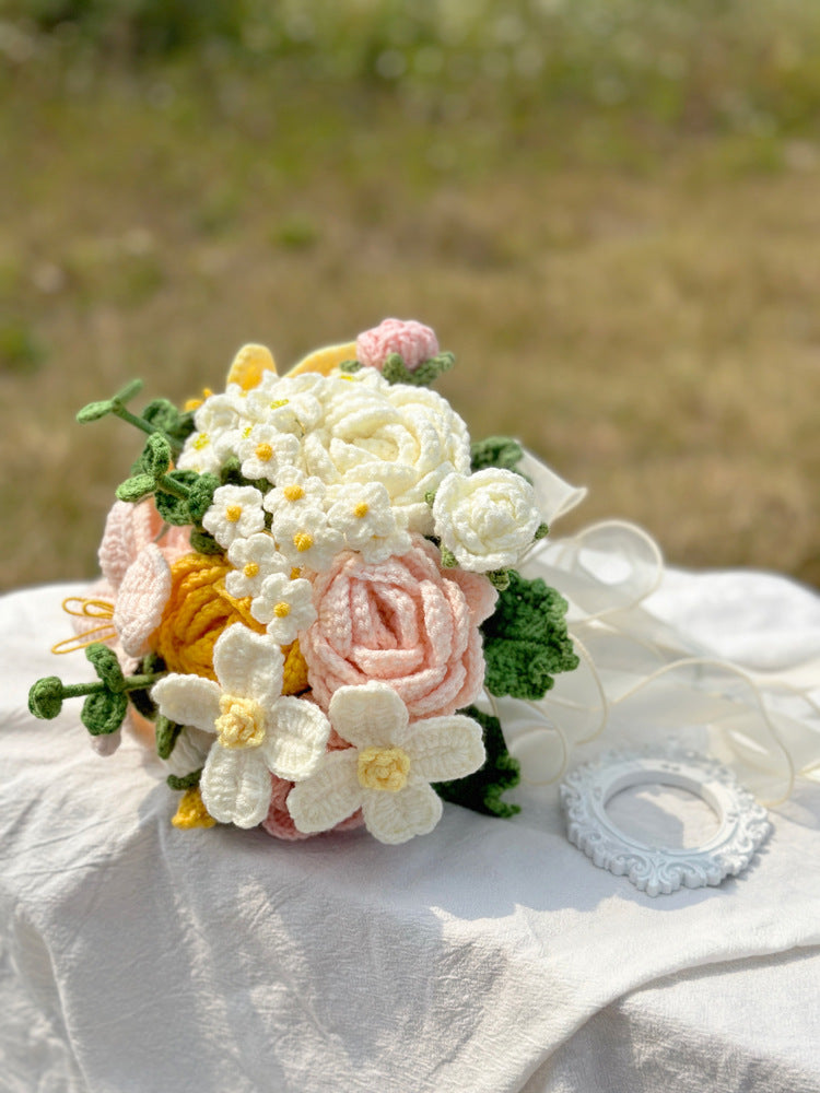 Handmade Crochet Flowers Bouquet – Perfect Wedding Bridal Bouquet & Timeless Home Décor