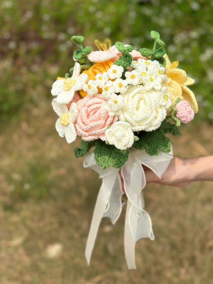 Handmade Crochet Flowers Bouquet – Perfect Wedding Bridal Bouquet & Timeless Home Décor