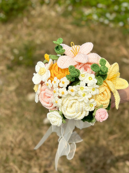 Handmade Crochet Flowers Bouquet – Perfect Wedding Bridal Bouquet & Timeless Home Décor