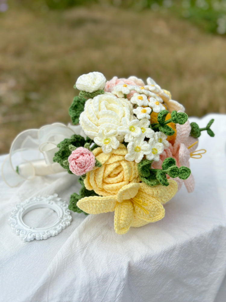 Handmade Crochet Flowers Bouquet – Perfect Wedding Bridal Bouquet & Timeless Home Décor