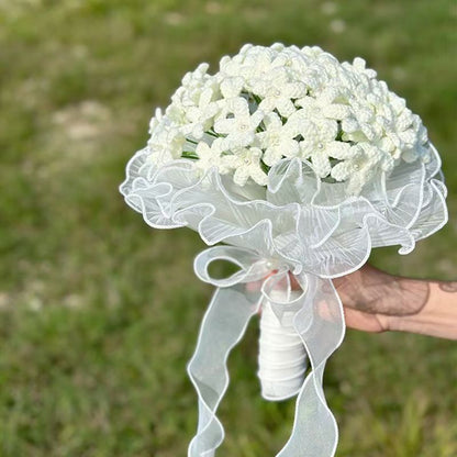 Handmade Crochet White Bouquet – Elegant Wedding & Home Décor