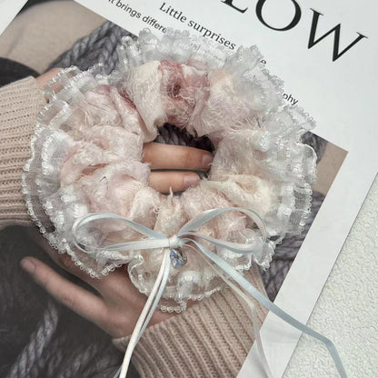 Handmade Lace Scrunchie – Creamy Dream Design