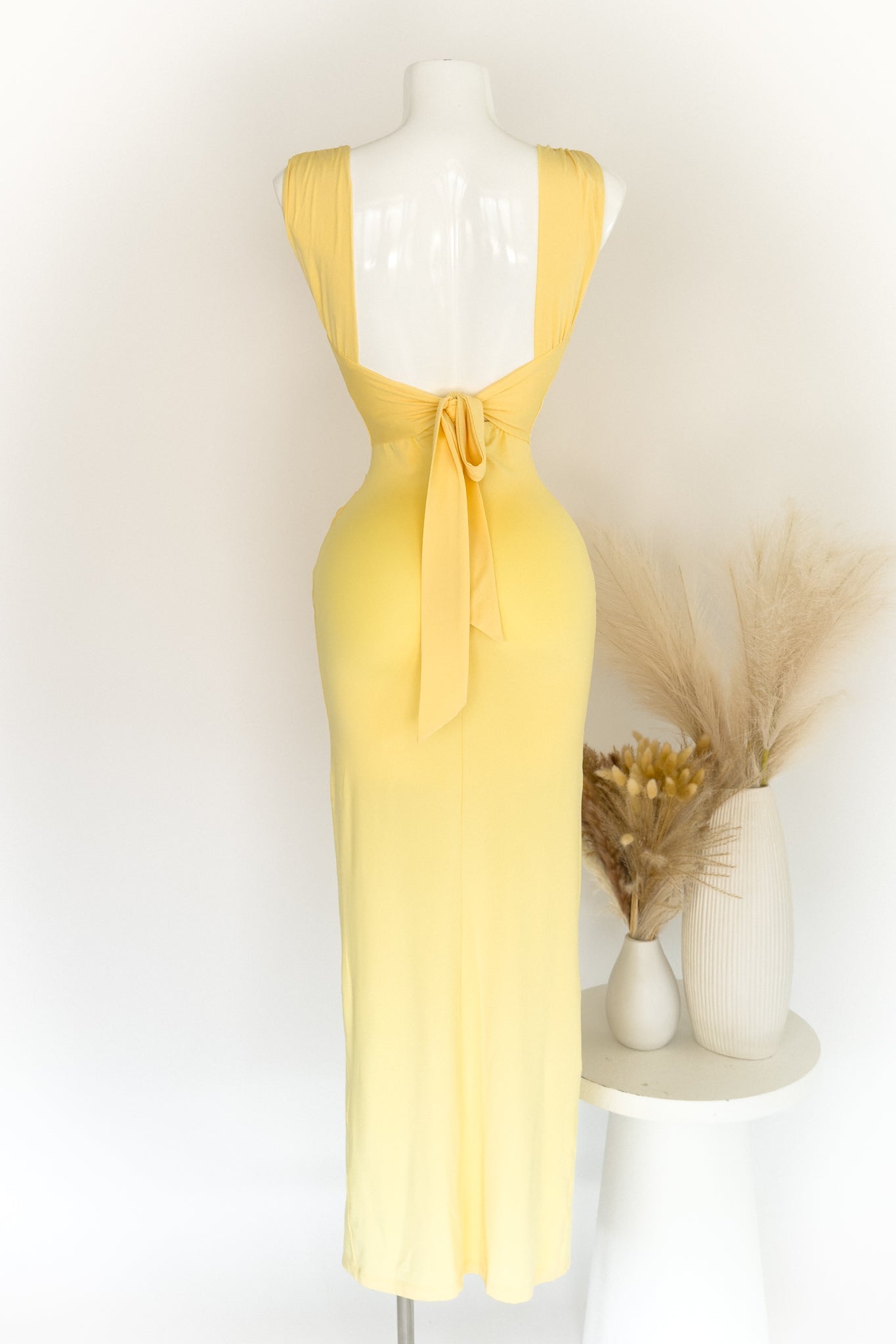 Polly Midi Dress - Lemon