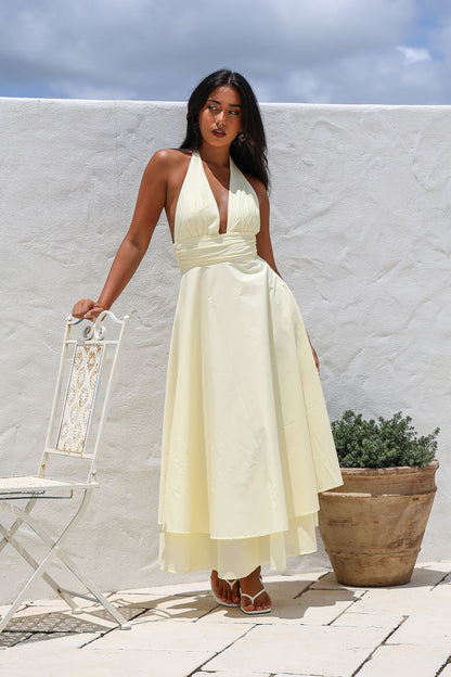 KELSIE MAXI DRESS- BUTTER YELLOW