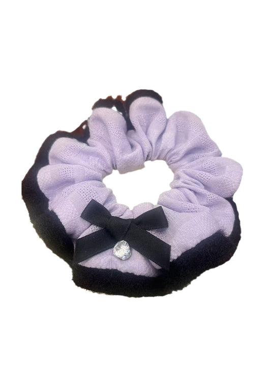 Lavender Scrunchie with Bow and Rhinestone