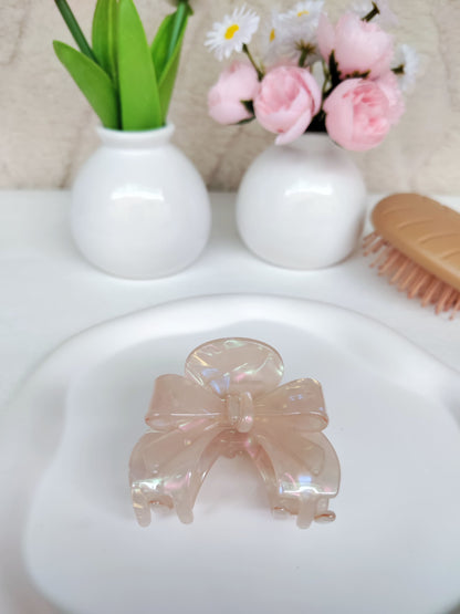 Light Pink Bow Hair Claw