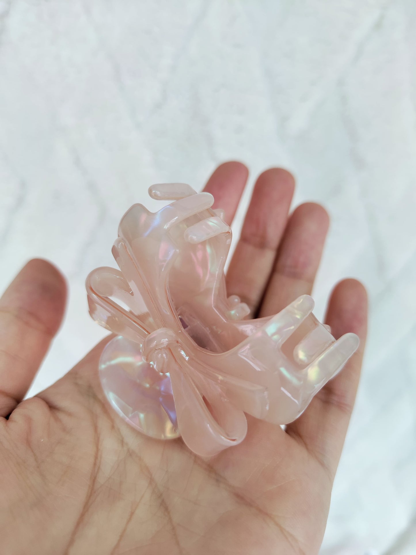 Light Pink Bow Hair Claw