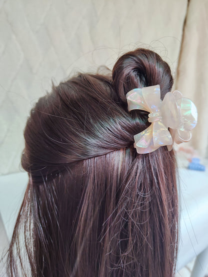 Light Pink Bow Hair Claw