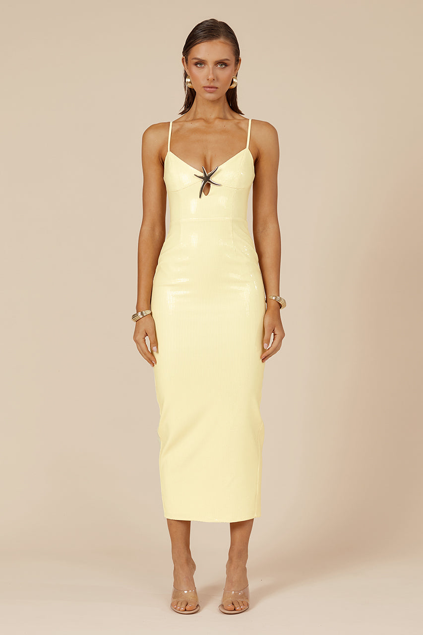 Benita Midi Dress - Lemon