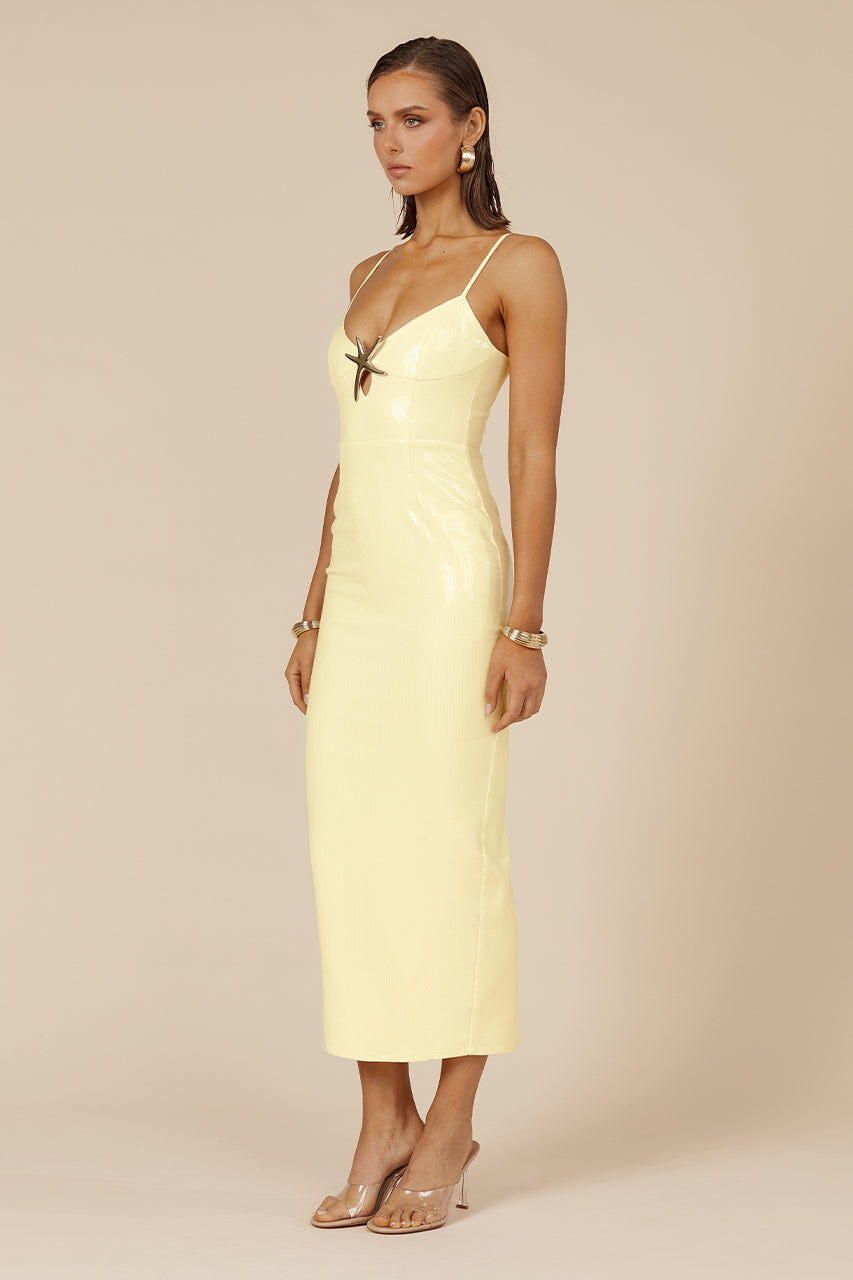 Benita Midi Dress - Lemon