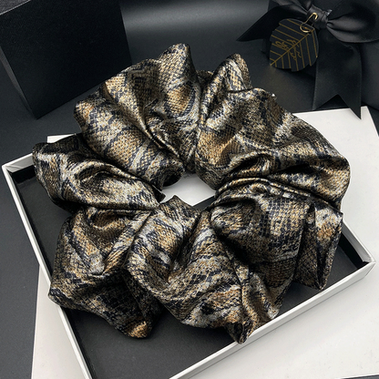 Metallic Snake Print Oversized Scrunchie