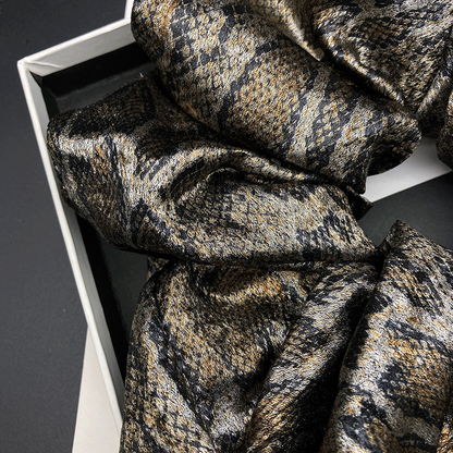 Metallic Snake Print Oversized Scrunchie