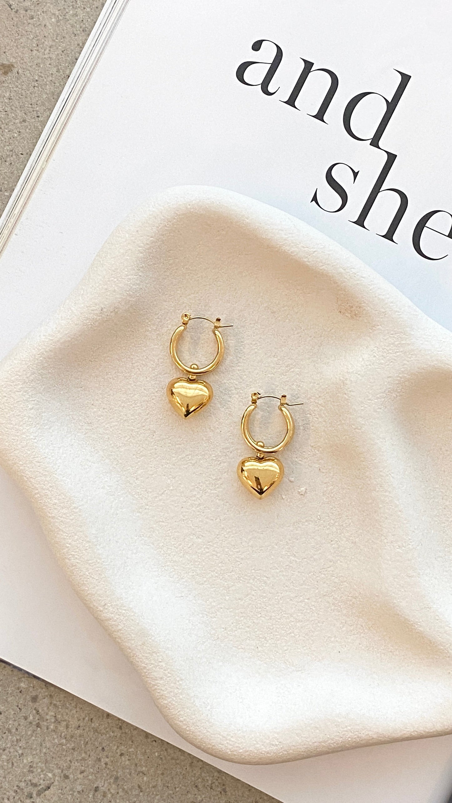 Varick Heart Earrings - Gold