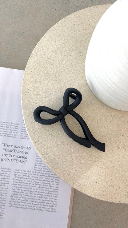 Matte Bow Claw Clip - Black