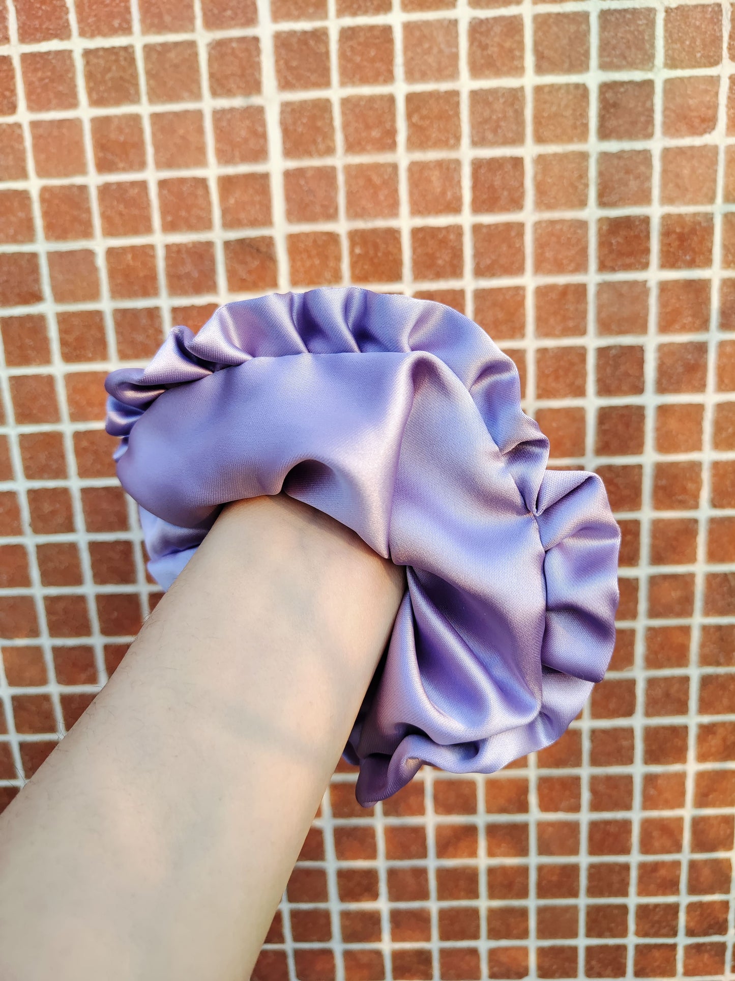 Purple Satin Scrunchie