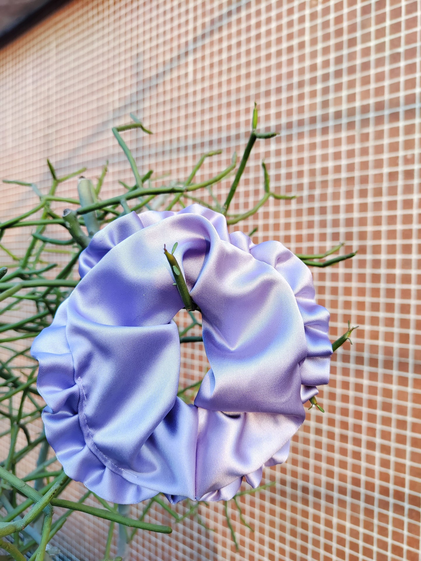 Purple Satin Scrunchie