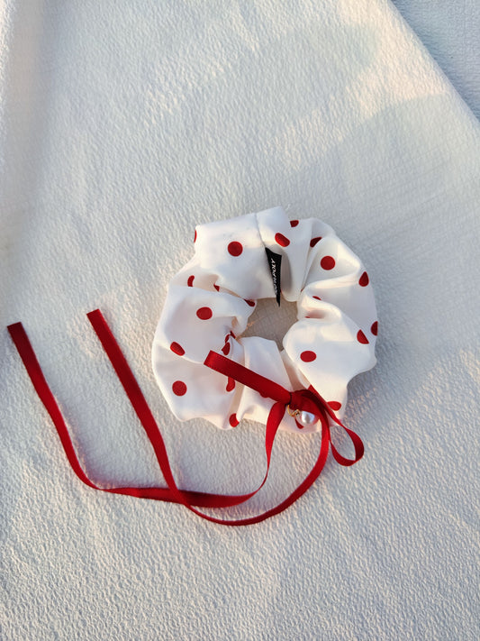 Retro Polka Dot Hair Scrunchie