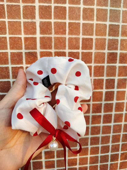 Retro Polka Dot Hair Scrunchie