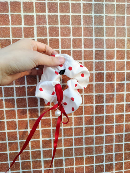 Retro Polka Dot Hair Scrunchie